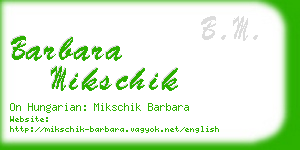barbara mikschik business card